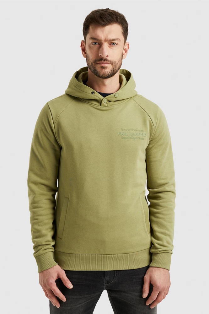 PME legend groene heren sweater | Model vooraanzicht