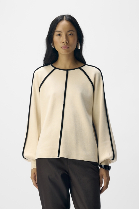 Object beige dames trui | Model