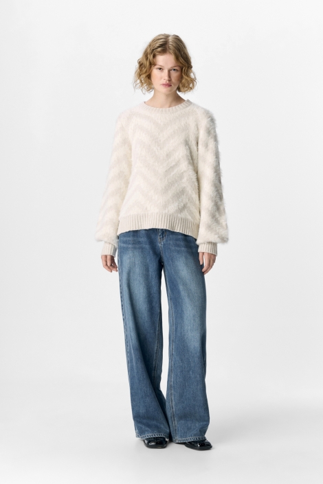 Object beige dames trui | Model