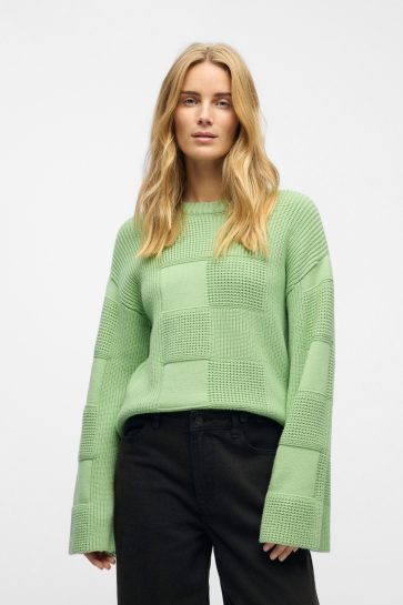 Object Trui OBJENYA L/S LO KNIT PULLOVER 141 23047736 Fair Green/Melange