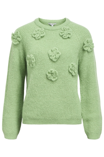 Object OBJGITTA L/S RE KNIT PULLOVER 141 23047856 FAIR GREEN/MELANGE