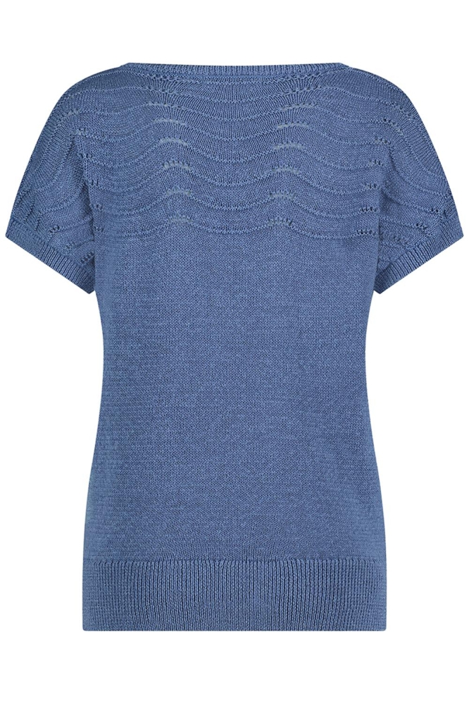 Red Button blauwe dames t-shirt | Achteraanzicht