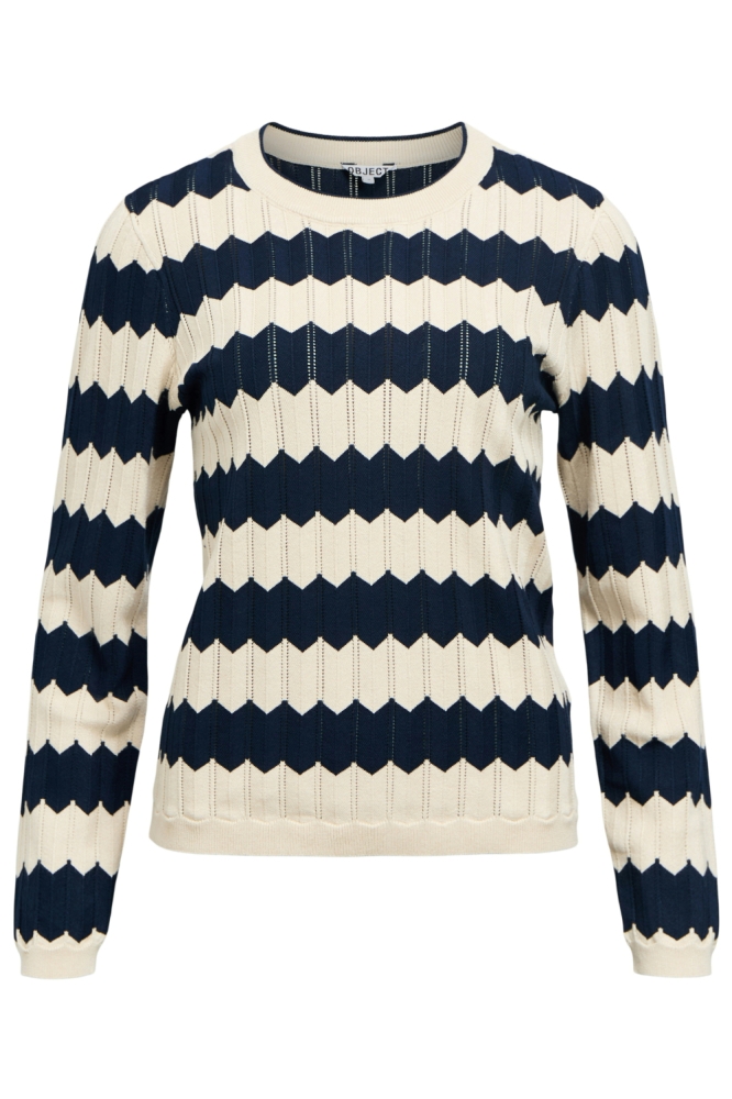Object beige dames trui | Vooraanzicht
