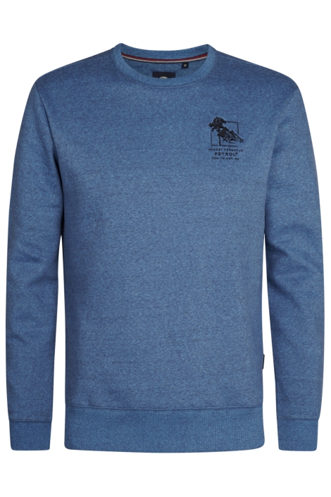 Petrol Industries blauwe heren sweater | Vooraanzicht
