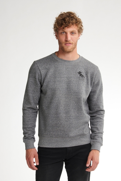 Petrol Industries grijze heren sweater | Model vooraanzicht