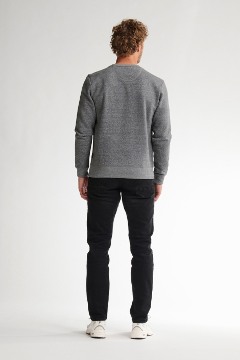 Petrol Industries grijze heren sweater | Model achteraanzicht