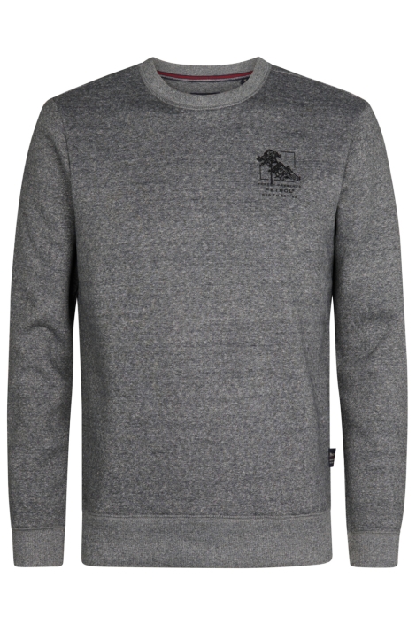 Petrol Industries grijze heren sweater | Vooraanzicht