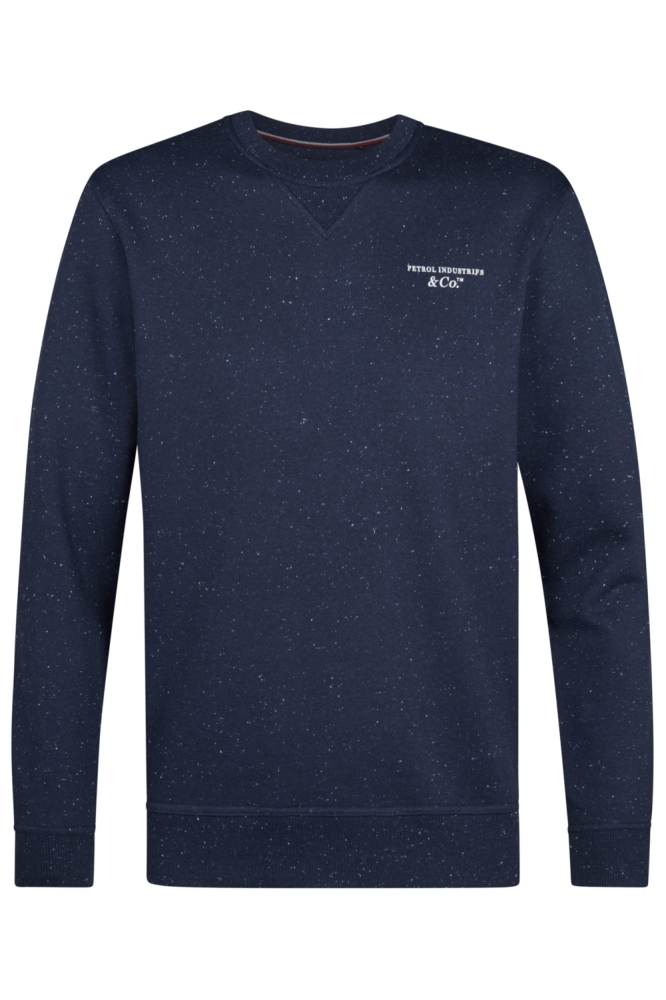 Petrol Industries blauwe heren sweater | Vooraanzicht