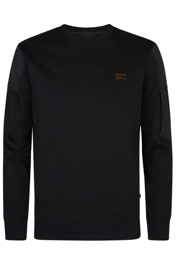 Petrol Industries blauwe heren sweater | Vooraanzicht