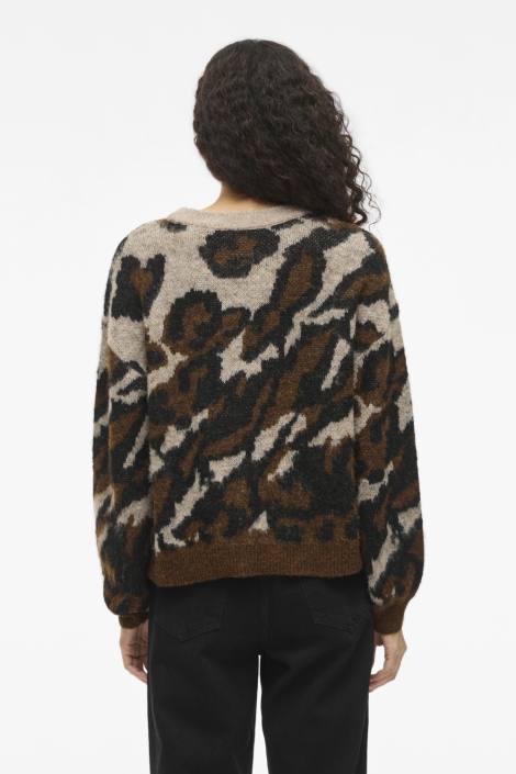 Vila beige dames trui | Model achteraanzicht