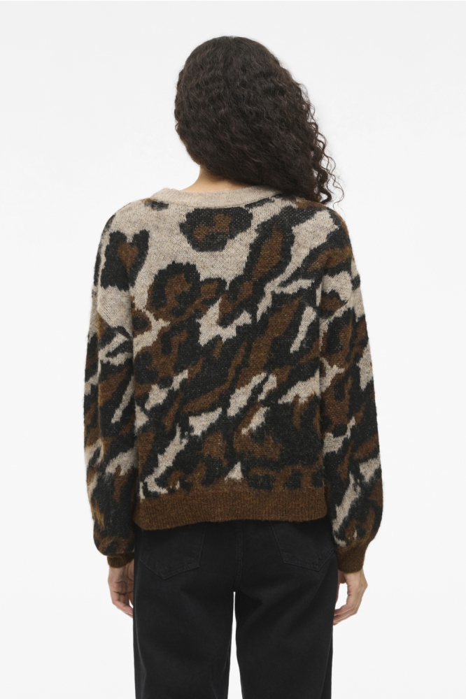 Vila beige dames trui | Model achteraanzicht