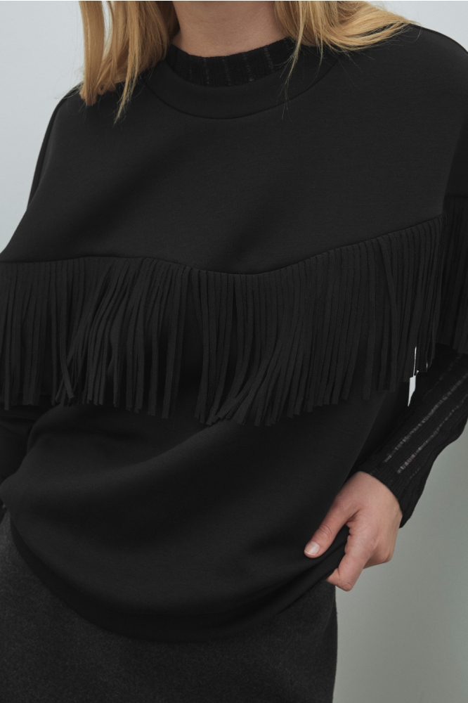 Vila zwarte dames sweater | Close up