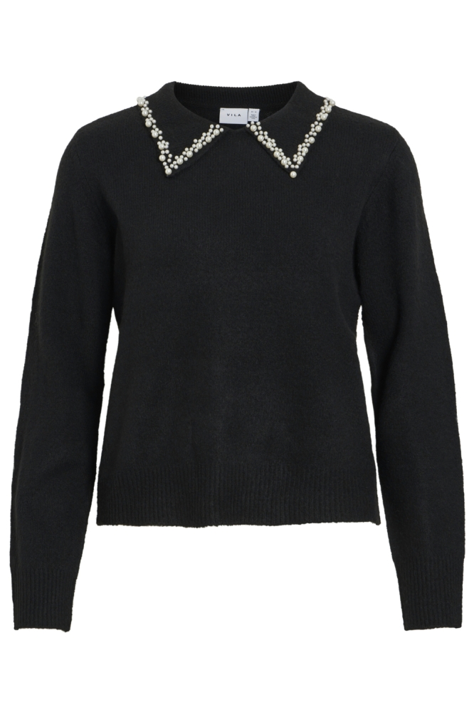 Vila zwarte dames trui | Vooraanzicht