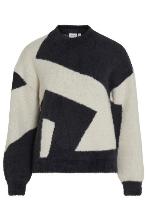 Vila zwarte dames trui | Vooraanzicht