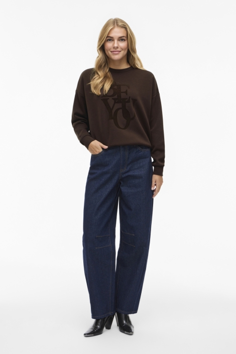 Vila bruine dames sweater | Model