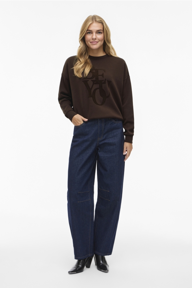 Vila bruine dames sweater | Model
