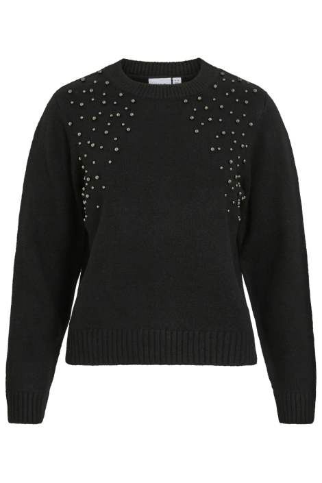 Vila zwarte dames trui | Vooraanzicht