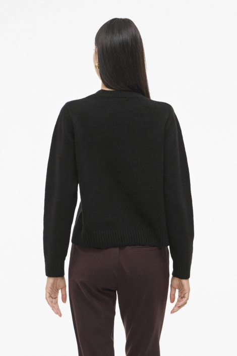 Vila zwarte dames trui | Model achteraanzicht