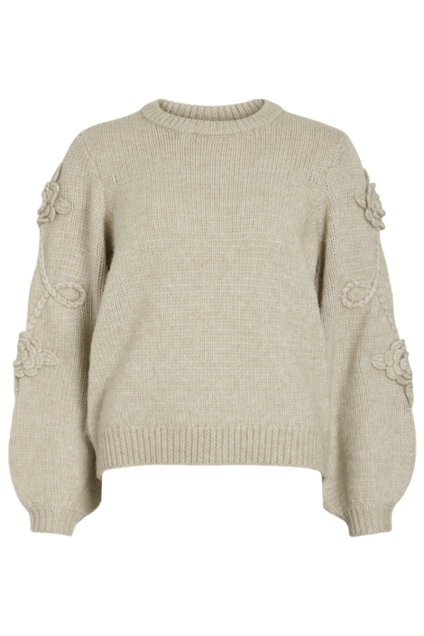 Vila beige dames trui | Vooraanzicht