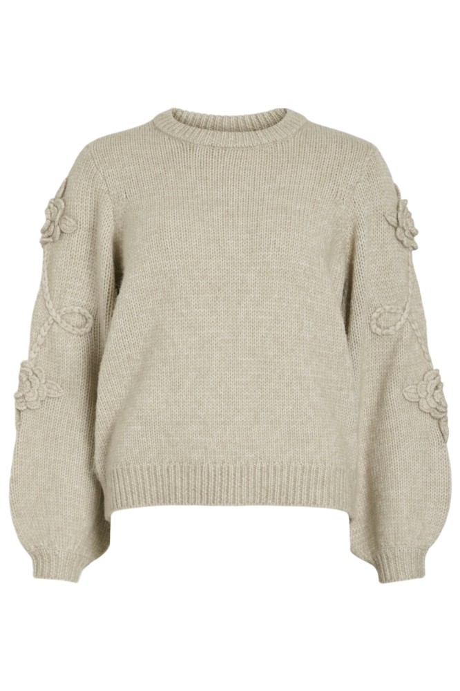 Vila beige dames trui | Vooraanzicht
