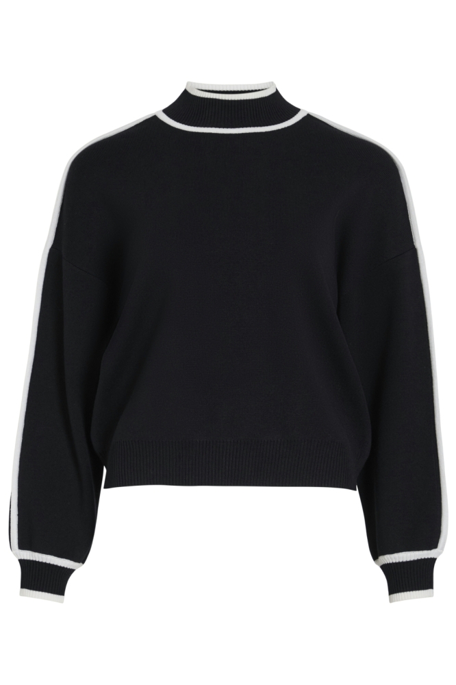 Vila zwarte dames trui | Vooraanzicht