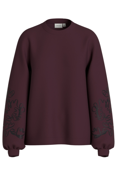 Vila bordeaux dames sweater | Vooraanzicht
