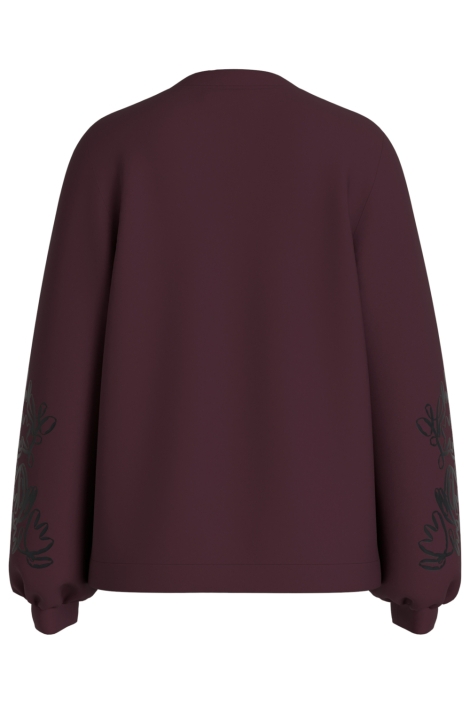 Vila bordeaux dames sweater | Achteraanzicht