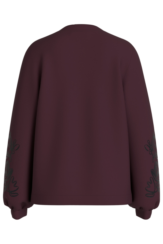 Vila bordeaux dames sweater | Achteraanzicht