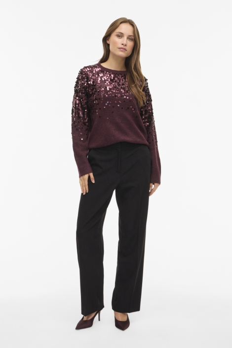 Vila bordeaux dames trui | Model