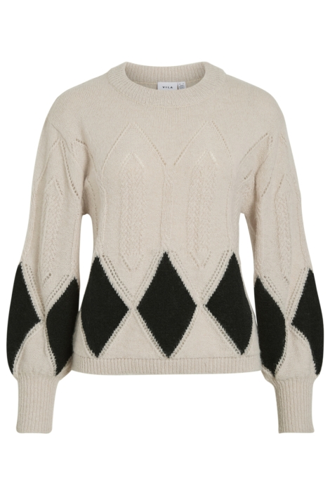 Vila beige dames trui | Vooraanzicht