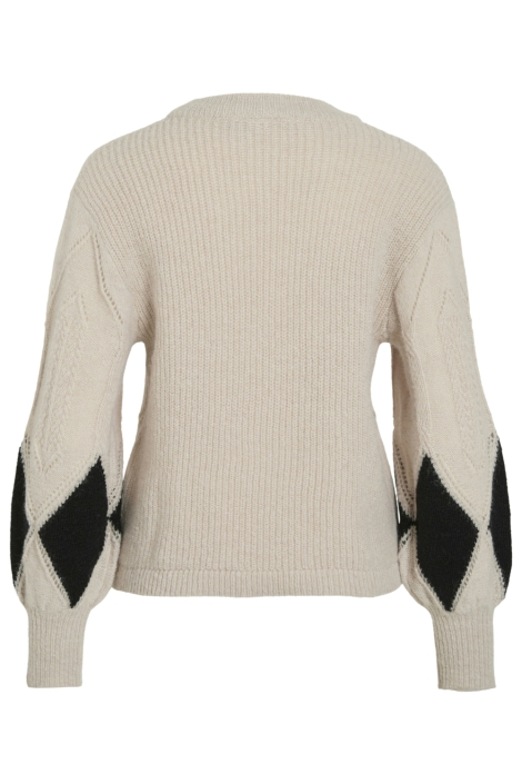 Vila beige dames trui | Achteraanzicht