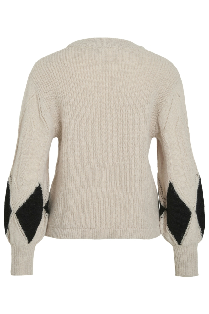Vila beige dames trui | Achteraanzicht