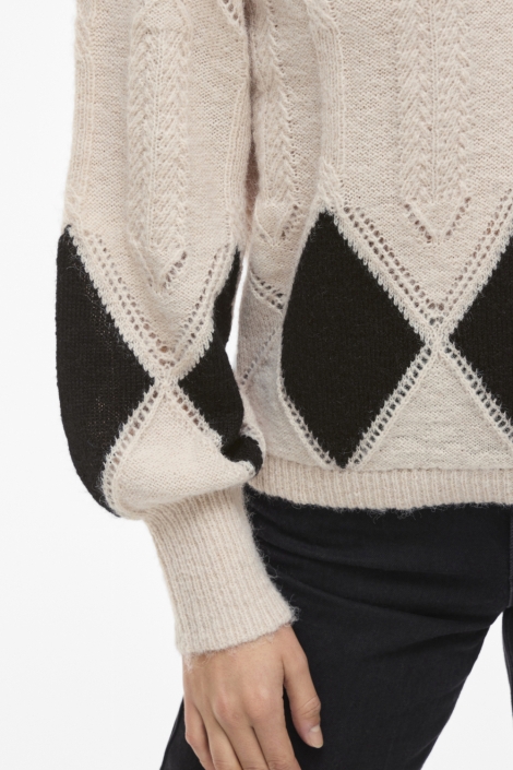 Vila beige dames trui | Close up