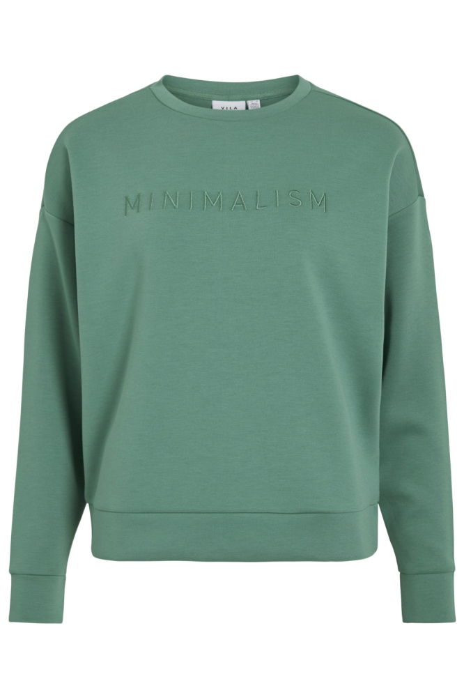 Vila groene dames sweater | Vooraanzicht