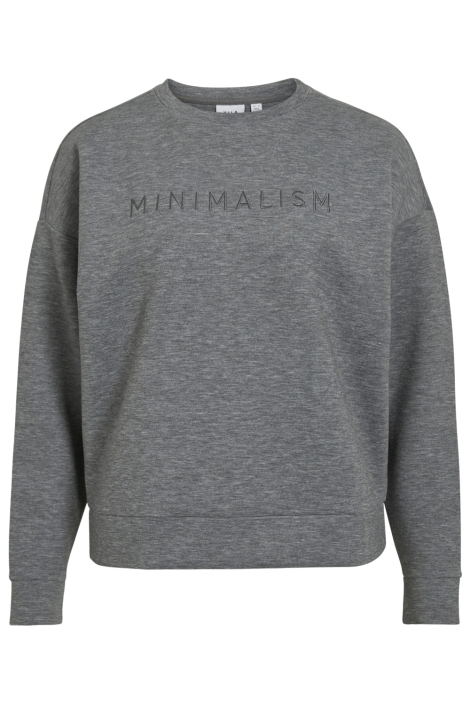 Vila grijze dames sweater | Vooraanzicht