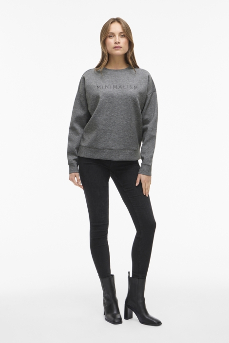 Vila grijze dames sweater | Model