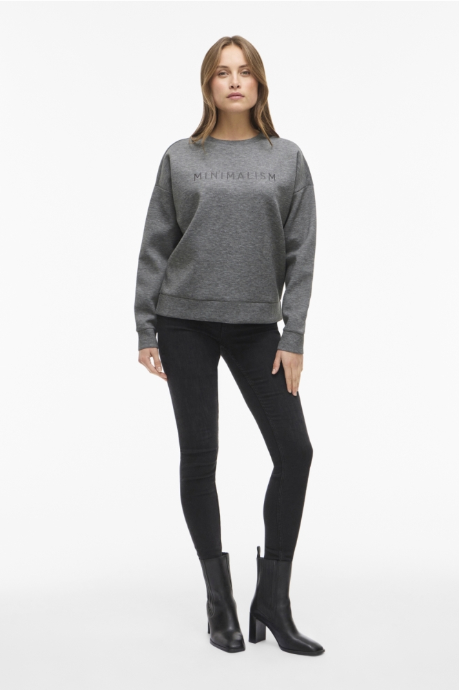 Vila grijze dames sweater | Model