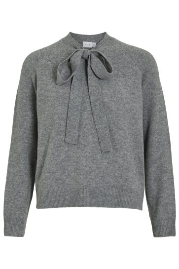Vila VIFOLLY HIGHNECK L/S TIE KNIT TOP/R 14111692 MEDIUM GREY MELANGE