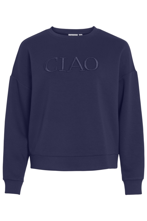Vila blauwe dames sweater | Vooraanzicht