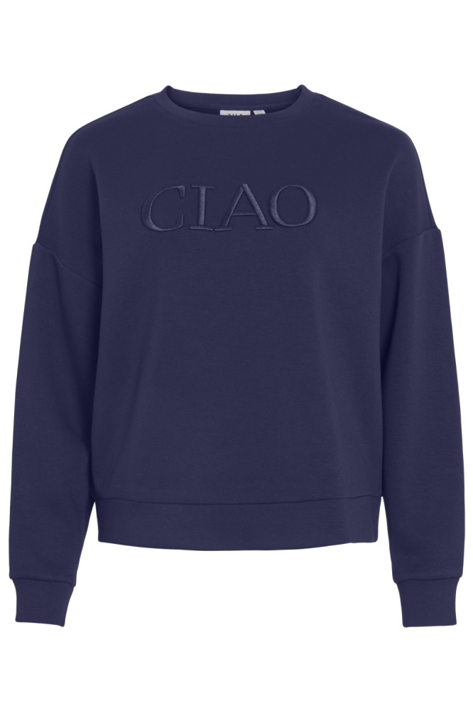 Vila blauwe dames sweater | Vooraanzicht