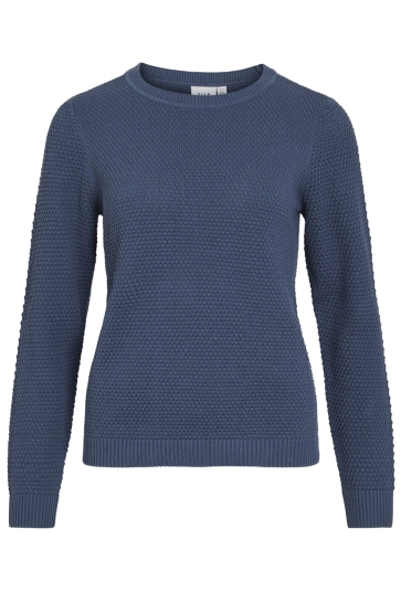 Vila Trui VIDALO O-NECK L/S KNIT TOP- NOOS 14082767 Vintage Indigo