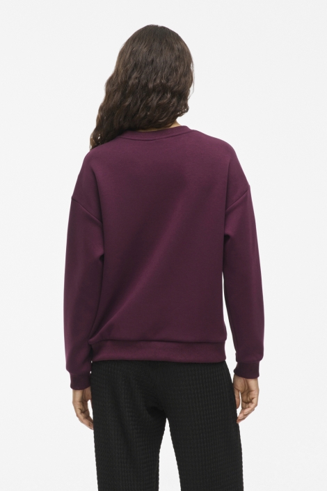 Vila bordeaux dames sweater | Model achteraanzicht