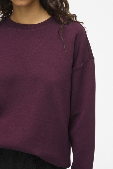 Vila bordeaux dames sweater | Close up