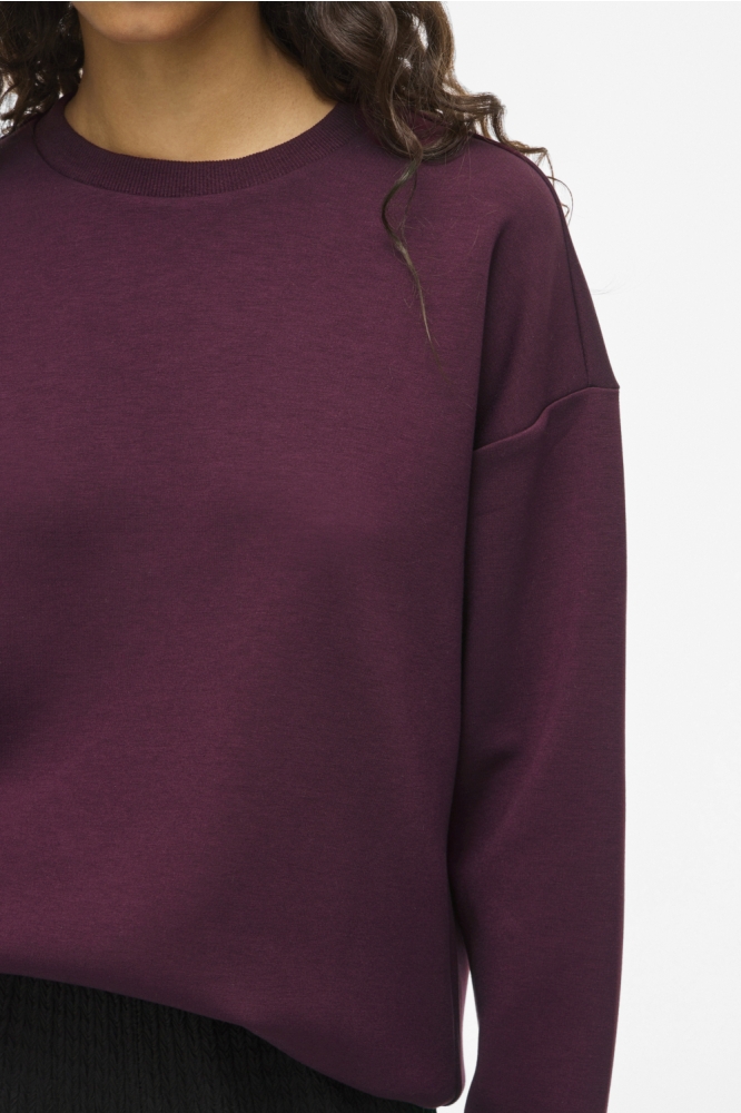 Vila bordeaux dames sweater | Close up