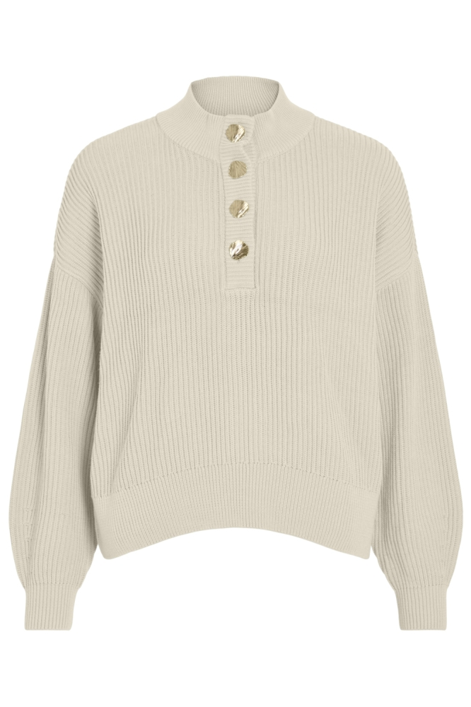 Vila beige dames trui | Vooraanzicht