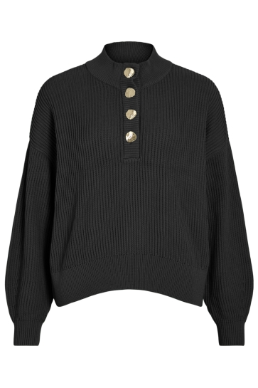 Vila Trui VICHING CREW NECK L/S KNIT TOP - NO 14106387 BLACK BEAUTY