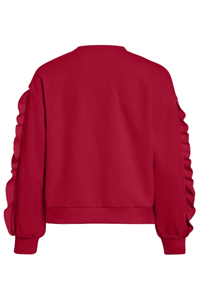 Vila rode dames sweater | Achteraanzicht