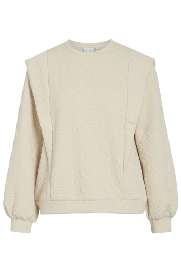 Vila VIAIGA O-NECK L/S TOP 14111084 BIRCH