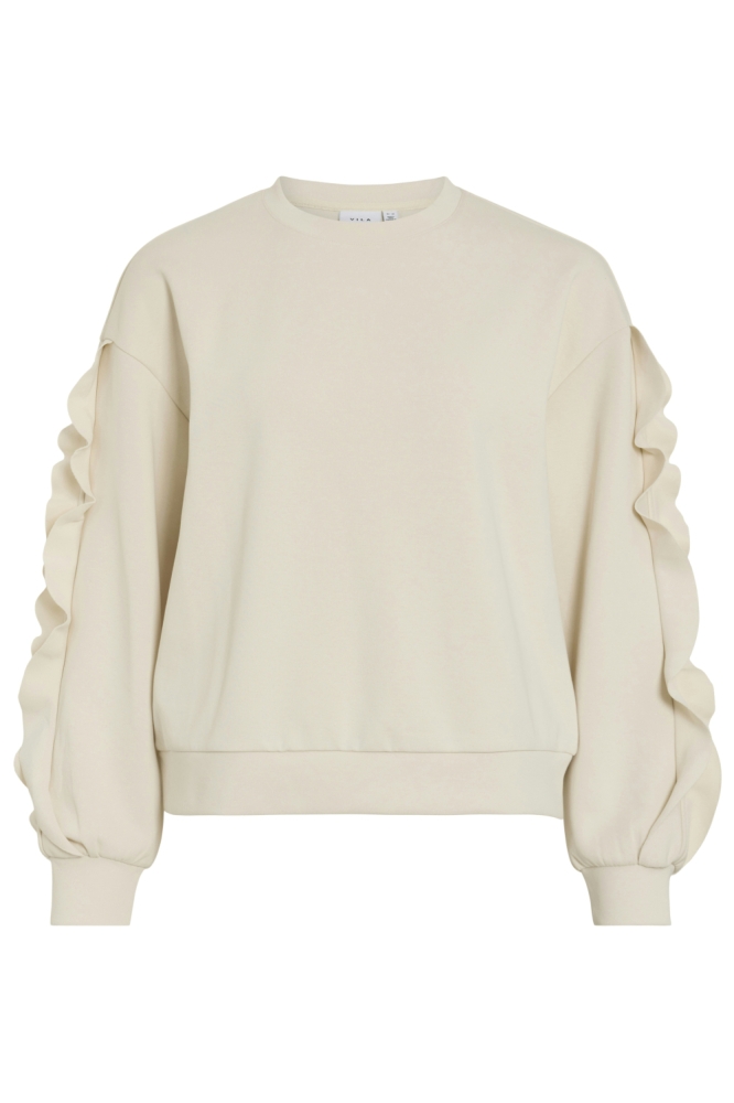 Vila beige dames sweater | Vooraanzicht