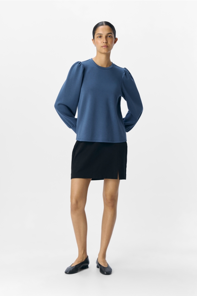 Object blauwe dames sweater | Model